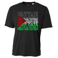 Free Palestine Arabic Palestine Gaza Jerusalem Support Flag Cooling Performance Crew T-Shirt