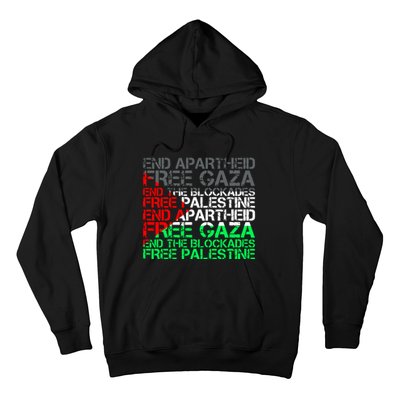 Free Palestine Arabic Palestine Gaza Jerusalem Support Flag Hoodie