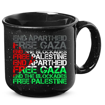 Free Palestine Arabic Palestine Gaza Jerusalem Support Flag 15oz Campfire Ceramic Mug