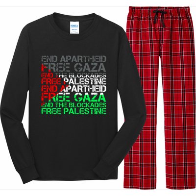 Free Palestine Arabic Palestine Gaza Jerusalem Support Flag Long Sleeve Pajama Set