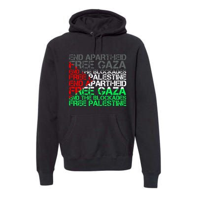 Free Palestine Arabic Palestine Gaza Jerusalem Support Flag Premium Hoodie