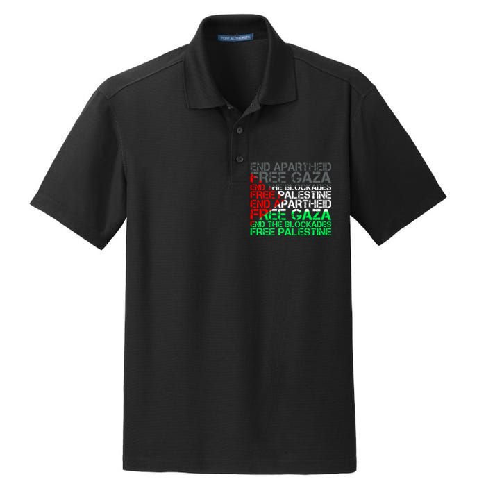 Free Palestine Arabic Palestine Gaza Jerusalem Support Flag Dry Zone Grid Polo