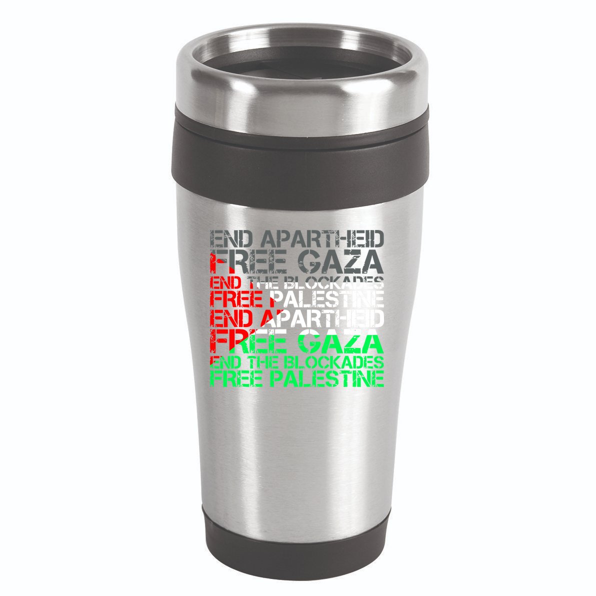 Free Palestine Arabic Palestine Gaza Jerusalem Support Flag 16oz Travel Tumbler
