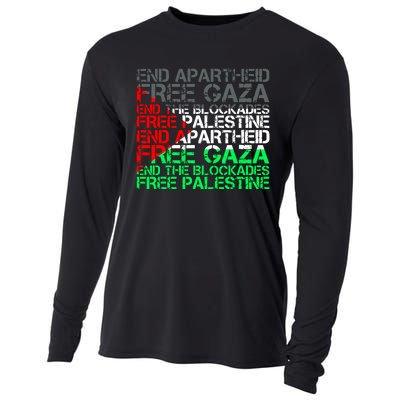 Free Palestine Arabic Palestine Gaza Jerusalem Support Flag Cooling Performance Long Sleeve Crew