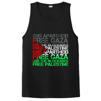 Free Palestine Arabic Palestine Gaza Jerusalem Support Flag PosiCharge Competitor Tank