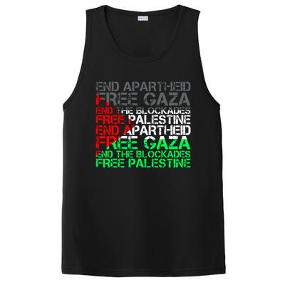 Free Palestine Arabic Palestine Gaza Jerusalem Support Flag PosiCharge Competitor Tank