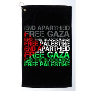 Free Palestine Arabic Palestine Gaza Jerusalem Support Flag Platinum Collection Golf Towel