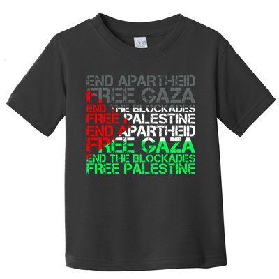 Free Palestine Arabic Palestine Gaza Jerusalem Support Flag Toddler T-Shirt