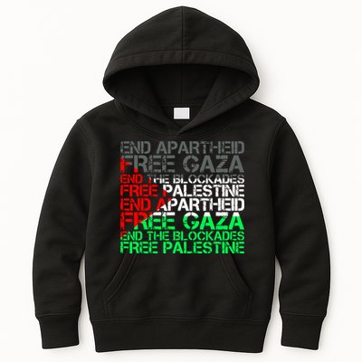 Free Palestine Arabic Palestine Gaza Jerusalem Support Flag Kids Hoodie