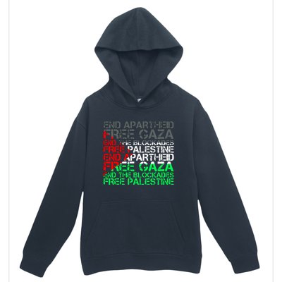 Free Palestine Arabic Palestine Gaza Jerusalem Support Flag Urban Pullover Hoodie