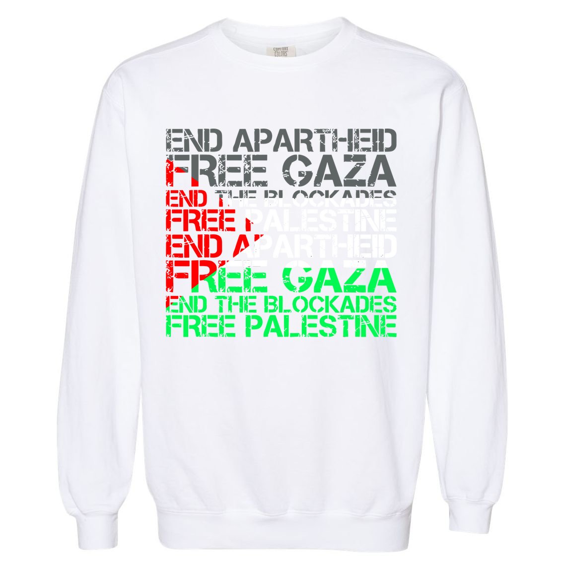 Free Palestine Arabic Palestine Gaza Jerusalem Support Flag Garment-Dyed Sweatshirt