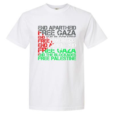 Free Palestine Arabic Palestine Gaza Jerusalem Support Flag Garment-Dyed Heavyweight T-Shirt