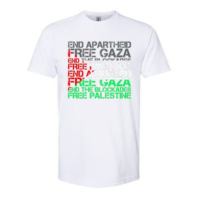 Free Palestine Arabic Palestine Gaza Jerusalem Support Flag Softstyle CVC T-Shirt