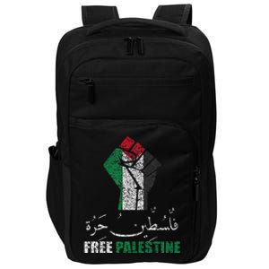 Free Palestine Arabic Support Palestine And Gaza Jerusalem Impact Tech Backpack