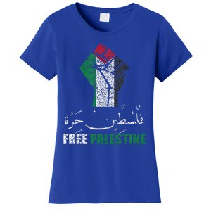 Free Palestine Arabic Support Palestine And Gaza Jerusalem Women's T-Shirt