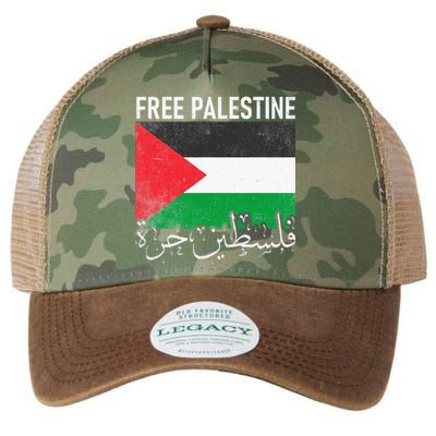 Free Palestine Arabic Palestine Gaza Jerusalem Support Legacy Tie Dye Trucker Hat