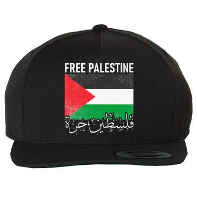 Free Palestine Arabic Palestine Gaza Jerusalem Support Wool Snapback Cap