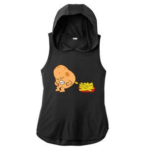 Funny Potato And French Fries Ladies PosiCharge Tri-Blend Wicking Draft Hoodie Tank