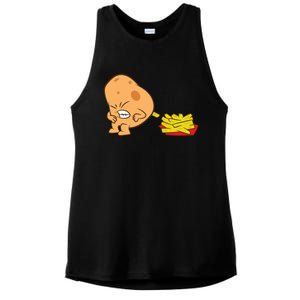 Funny Potato And French Fries Ladies PosiCharge Tri-Blend Wicking Tank