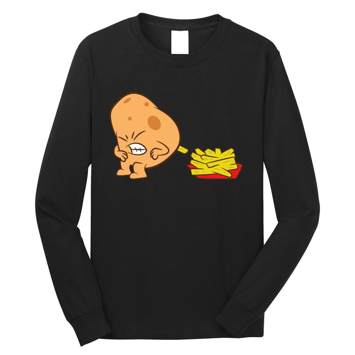 Funny Potato And French Fries Long Sleeve Shirt