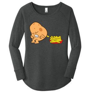 Funny Potato And French Fries Women's Perfect Tri Tunic Long Sleeve Shirt