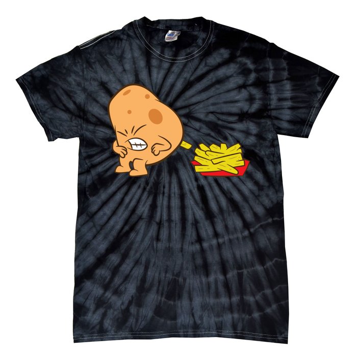 Funny Potato And French Fries Tie-Dye T-Shirt