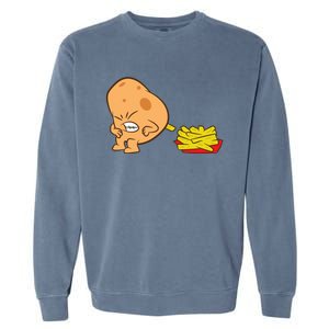 Funny Potato And French Fries Garment-Dyed Sweatshirt