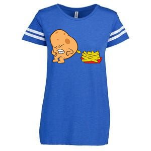 Funny Potato And French Fries Enza Ladies Jersey Football T-Shirt