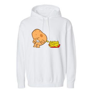 Funny Potato And French Fries Garment-Dyed Fleece Hoodie