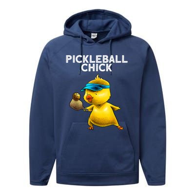 Funny Pickleball Art For Women Paddle Sport Chick Lover Performance Fleece Hoodie