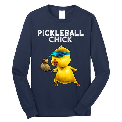 Funny Pickleball Art For Women Paddle Sport Chick Lover Long Sleeve Shirt