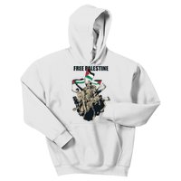 Free Palestine Arabic Flag Kids Hoodie