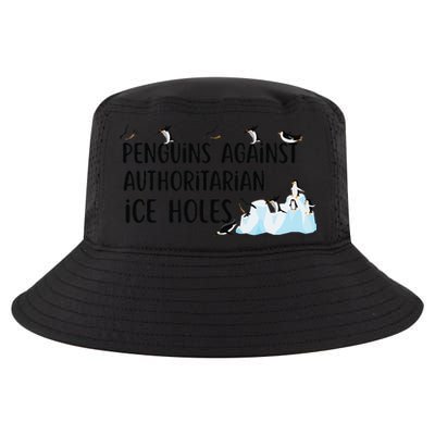 Funny Penguins Against Authoritarian Ice Holes Protest Cool Comfort Performance Bucket Hat