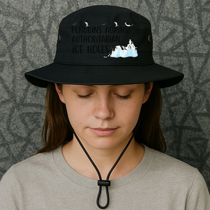 Funny Penguins Against Authoritarian Ice Holes Protest Bucket Hat