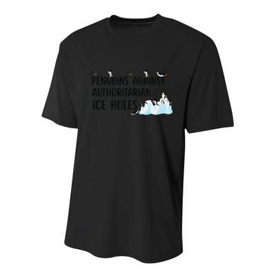Funny Penguins Against Authoritarian Ice Holes Protest Youth Performance Sprint T-Shirt