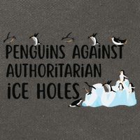 Funny Penguins Against Authoritarian Ice Holes Protest Cotton Canvas Backpack