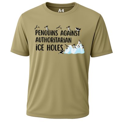 Funny Penguins Against Authoritarian Ice Holes Protest Cooling Performance Crew T-Shirt