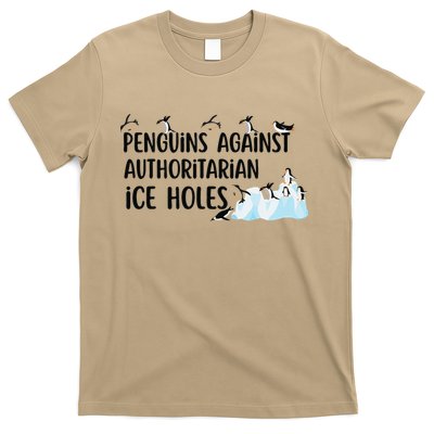 Funny Penguins Against Authoritarian Ice Holes Protest T-Shirt