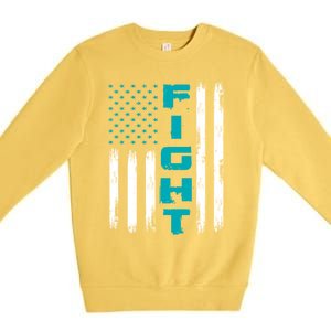 Fight Ptsd American Flag Ptsd Awareness Gift Premium Crewneck Sweatshirt