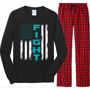 Fight Ptsd American Flag Ptsd Awareness Gift Long Sleeve Pajama Set