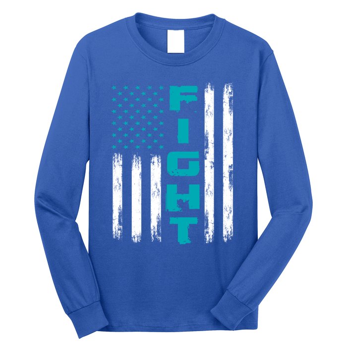 Fight Ptsd American Flag Ptsd Awareness Gift Long Sleeve Shirt