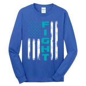 Fight Ptsd American Flag Ptsd Awareness Gift Tall Long Sleeve T-Shirt