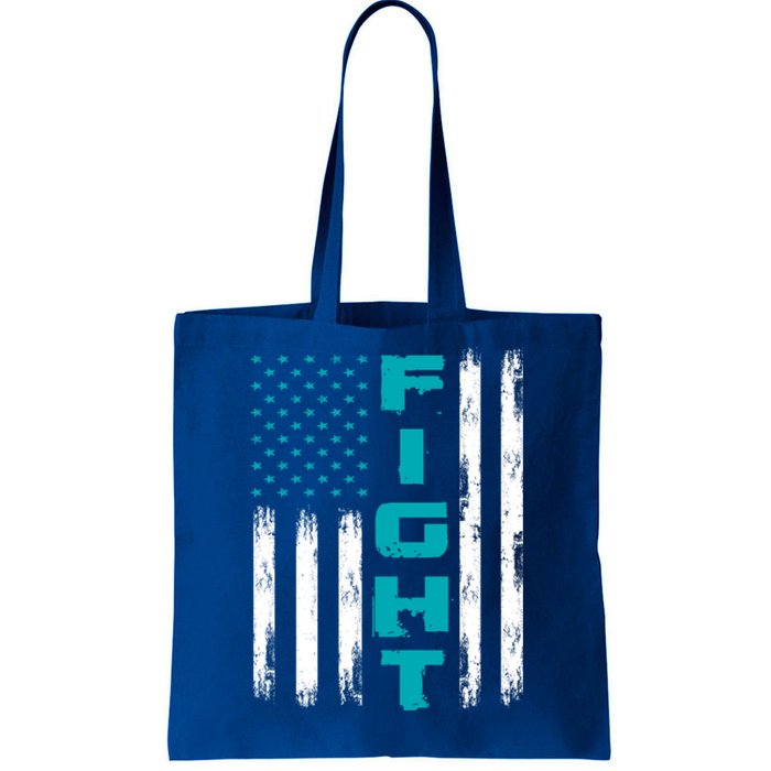 Fight Ptsd American Flag Ptsd Awareness Gift Tote Bag