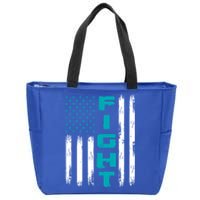 Fight Ptsd American Flag Ptsd Awareness Gift Zip Tote Bag