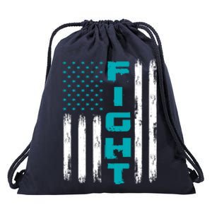 Fight Ptsd American Flag Ptsd Awareness Gift Drawstring Bag