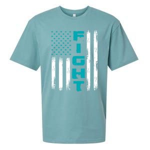 Fight Ptsd American Flag Ptsd Awareness Gift Sueded Cloud Jersey T-Shirt