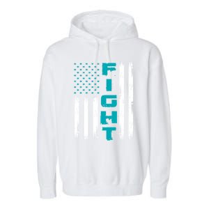 Fight Ptsd American Flag Ptsd Awareness Gift Garment-Dyed Fleece Hoodie