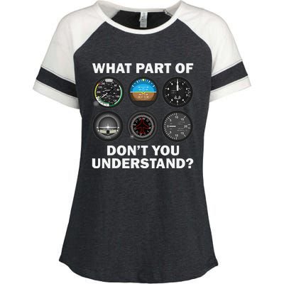 Funny Pilot Art Aviation Airline Pilot Instruments Enza Ladies Jersey Colorblock Tee