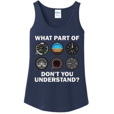 Funny Pilot Art Aviation Airline Pilot Instruments Ladies Essential Tank