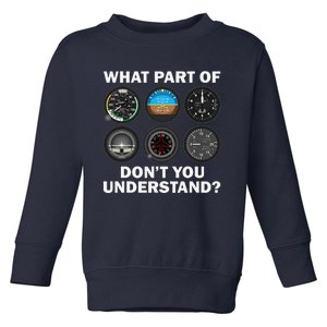 Funny Pilot Art Aviation Airline Pilot Instruments Toddler Sweatshirt